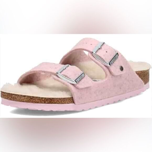 Birkenstock Shoes - Birkenstock Arizona Rivet Wool Soft pastel Pink Sandals 8-8.5 US/ 39 EUR